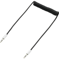 SpeaKa Professional SP 7870092 Jackplug Audio Aansluitkabel [1x Jackplug male 3,5 mm   1x Jackplug male 3,5 mm] 1.00 M Zwart Spiraalkabel