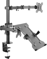 SpeaKa Professional SP MM 302 Monitorbeugel Aantal monteerbare displays: 2 Display(s) 33,0 cm (13)   81,3 cm (32) Zwart Draaibaar, In hoogte verstelbaar,