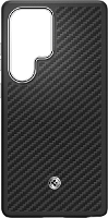 Spigen Enzo Aramid Case + Magnet Backcover Samsung Galaxy S25 Ultra Zwart, Zilver