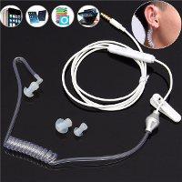 Spiral Acoustic Hollow Air Tube 3.5Mm Anti radiation Headphone Earphone with Mic