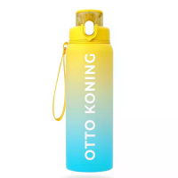 Sportwaterfles met volume aanduiding 1000 ml Herbruikbare waterfles voor school,fiets,gym,kamperen,lekvrij,BPA vrij