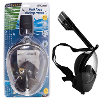SportX duikmasker Full Face zwart unisex maat: L/XL
