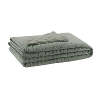Sprei Novy   groen   240x240 cm   Leen Bakker