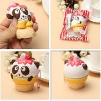 Squishyfun Cute Panda Cream Super Slow Rising Squishy Original Packing Ballchain Kid Toy