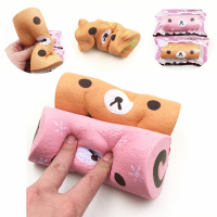 Squishyfun Swiss Roll Kawaii Bear Sponge Cake Toy Super Slow Rising 15cm With Original Packaging