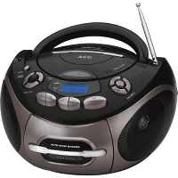 AEG SR 4366 CD/MP3/USB FM CD radio CD, Cassette, FM, USB, AUX Zwart, Titaan