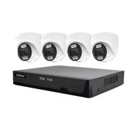 SriHome 5MP PoE NVR beveiligingscamera kit 4K HD 4 kanalen volledige kleur nachtzicht menselijke beweging twee wegs audi