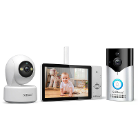 SriHome DH050 DH002 SH064 8MP 4K UHD Baby Monitor Kit met 5 inch Touchscreen WiFi Huildetectie Mensvolging Alarm 2 Weg A