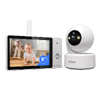 SriHome DH050 SH064 4K 8MP Slimme Baby Bewakingscamera Kit met 5 inch Touchscreen 3X Digitale Zoom 355° PTZ AI Huildetec