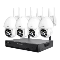 Srihome NVS001 IPC039B 5MP WiFi NVR Beveiligingssysteem met 4PCS Buiten IP Cameras PTZ Tweeweg Audio IP66 Waterdicht Bew