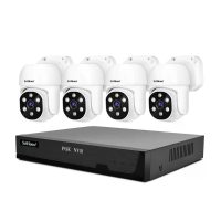 SriHome NVS005 POE030 5MP HD 4CH PoE NVR beveiligingscamkit 360° Auto Motion Motion Color Night Vision Twee weg Audio IP