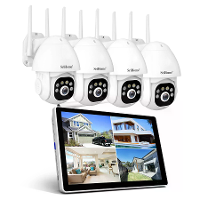 SriHome NVS010 10.1 Inch touch screen NVR draadloos beveiligingssysteem 5MP 8CH WiFi NVR kit PTZ IP66 buitenkamera AI me