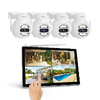SriHome NVS010 5MP Buitenbeveiligingscamera met 10,1 inch touchscreen NVR systeem Kleuren nachtzicht Bewegingsdetectie T