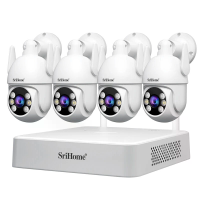 Srihome NVS011 IPC059 8CH Draadloos Beveiligingssysteem met camera 2MP PTZ WiFi NVR IP66 Tweeweg Audio Mensachtige Beweg
