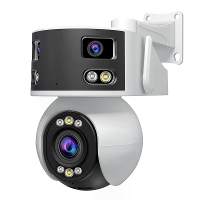 Srihome SH055 8MP WIFI IP Camera 5X Zoom Drie Lenzen Twee Schermen AI Menselijke Detectie Nachtzicht Tweeweg Intercom HD