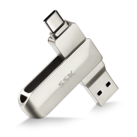 SSK 2 IN 1 Type C USB 3.0 Flash Drive 360 graden draaibaar Zinklegering USB Stick 32G 64G 128G 256G Draagbare Duim Drive