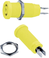 Stäubli XEB 1R Veiligheids labconnector, female Bus, inbouw verticaal Stift Ø: 4 mm Geel 1 stuk(s)