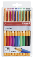 Stabilo roller Point Visco etui van 10 stuks (oranje, rood, roze, lila, donkerblauw, lichtblauw, groen...