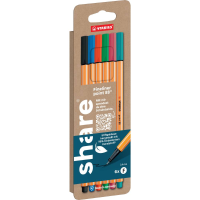 STABILO share 4 0047999 Fineliner Zwart, Blauw, Rood, Groen, Pink, Turquoise 0.4 Mm 1 stuk(s)