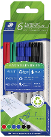 Staedtler Foliestift Lumocolor® non permanent pen 316 316 C6 1 Rood, Blauw, Groen, Zwart