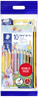 Staedtler Kleurpotlood Noris® jumbo 128 Ergonomisch, Driehoek 61 SET8 Geel, Huidkleuren, Oranje, Rood, Violet, Blauw, Lichtblauw, Groen, Bruin, Zwart 10 stuk(s)