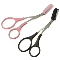 Stainless Steel Makeup Trimmer Eyebrow Eyelash Scissors Comb