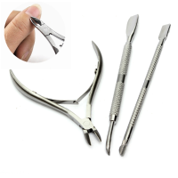 Stainless Steel Nail Cuticle Clipper Spoon Pusher Trimmer Manicure Set