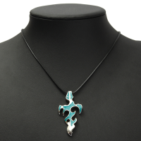 Stainless Steel Pendant Cross Sword Flame Necklace Unisex Jewelry