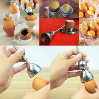 Stainless Steel Raw Egg Shell Topper Cutter Opener Egg Knocker Egg Open Tool
