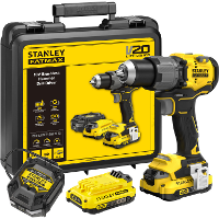 Stanley 18V V20 borstelloze klopboormachine klopboormachine Koffer, 2 accu's en oplader inbegrepen