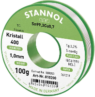 Stannol Ecology TC Soldeertin, loodvrij Spoel Sn99,3Cu0,7 REL0 100 g 1 mm
