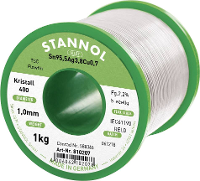 Stannol Ecology TS Soldeertin, loodvrij Spoel Sn95,5Ag3,8Cu0,7 REL0 1000 g 1 mm