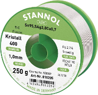 Stannol Ecology TS Soldeertin, loodvrij Spoel Sn95,5Ag3,8Cu0,7 REL0 250 g 1 mm