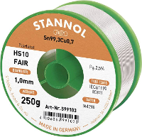 Stannol HS10 Fair Soldeertin Spoel Sn99,3Cu0,7 ROM1 250 g 1 mm