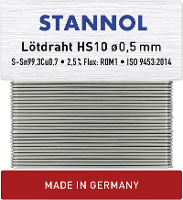 Stannol HS10 Soldeertin, loodvrij Loodvrij Sn99,3Cu0,7 ROM1 10 g 0.5 Mm
