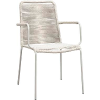 Stapelstoel Isola   metaal/rope zand   85x53x64 cm   Leen Bakker