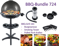 Steba Germany Bundle BBQ 724 Staande grill Uitvoering: Elektrisch Grilloppervlak (diameter)=480 mm Zwart
