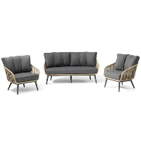 Stoel en Bank Loungeset 5 personen Aluminium/rope Grijs Coco Vinci