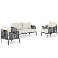 Stoel en Bank Loungeset 5 personen Aluminium/wicker Grijs Coco Ibiza