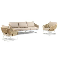 Stoel en Bank Loungeset 5 personen Aluminium/wicker Wit Hartman Corsica