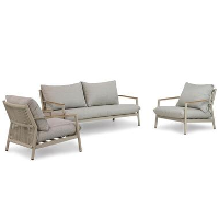 Stoel en Bank Loungeset 5 personen Rope Grijs Coco Sevilla
