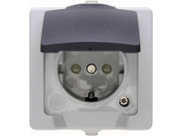 Wandcontactdoos Met Randaarde En Klapdeksel Nautic Kopp 107856005 Spatwaterdicht Grijs