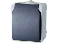 GAO 9871 Standaard Wandcontactdoos met randaarde spatwaterdicht Grijs 1 stuk(s)