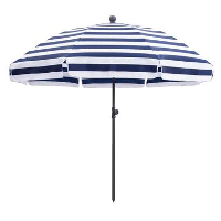 Strandparasol Deauville   blauw/wit   Ø200 cm   Leen Bakker