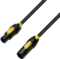 Adam Hall 8101 TCONL 0500 IP65 Stroom Aansluitkabel [1x PowerCon bus   1x PowerCon stekker] 5.00 M Zwart, Geel