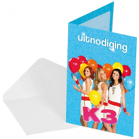8X Uitnodigingen van de bekende meidengroep K3!