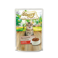 Stuzzy Chunks met rund nat kattenvoer (85 g) 2 verpakkingen (48 x 85 g)