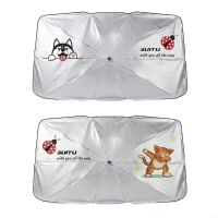 Autoglas voorruit zonnescherm paraplu 145x79 cm opvouwbaar cartoon patroon UV blokker warmtebescherming voor SUV sedan M