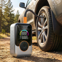 Draadloze bandenspanningspomp 150 PSI draagbare luchtdrukscompressor met digitaal display oplaadbare elektrische luchtpo