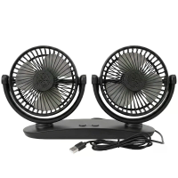 SUITU Dubbele kop auto ventilator USB voeding 3 snelheidsinstelling Laag geluid Universele voertuigkoeler